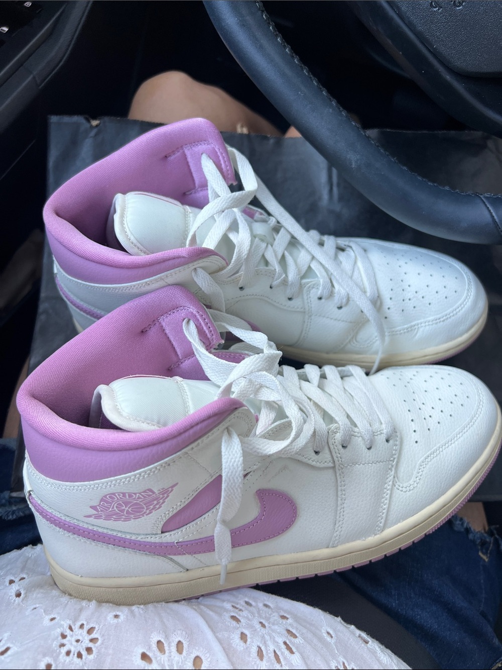 Women's Jordan 1 Mid "Sail Pink/Coconut Milk" sneaker